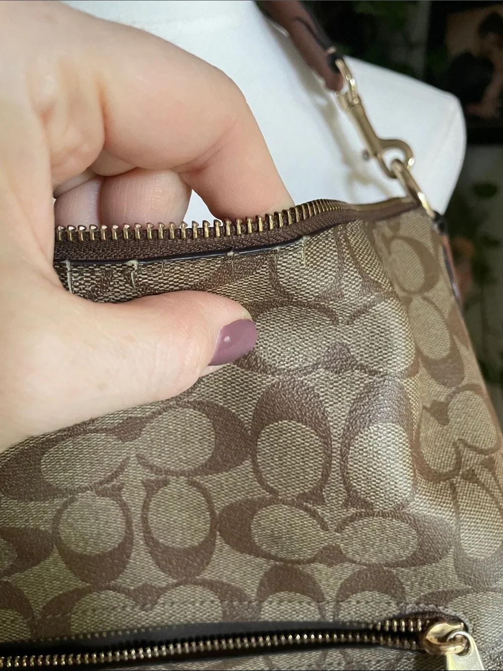 Coach C1523 Pennie Crossbody Shoulder Bag Signature Canvas Hobo Bag As Is - Picture 10 of 16